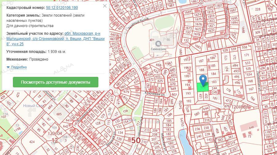 Кадастровая карта мытищинского района